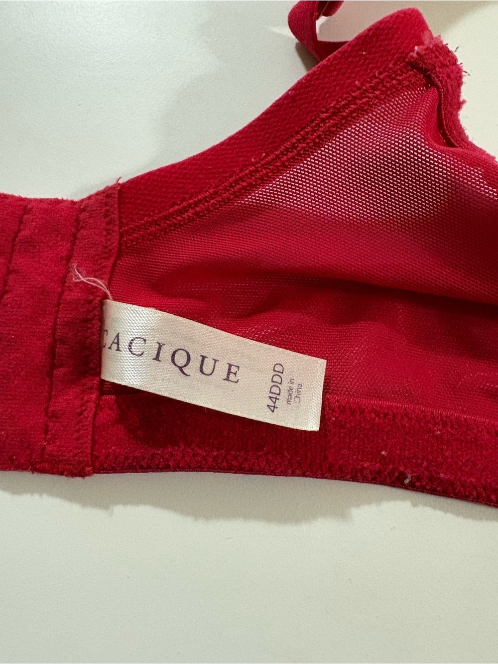 Cacique Red Lace size 44DDD Underwire Bra with Floral Detail - Picture 9 of 9